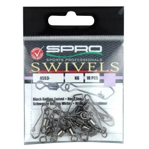 SPRO Rolling Swivel+Hook Snap #04 10St