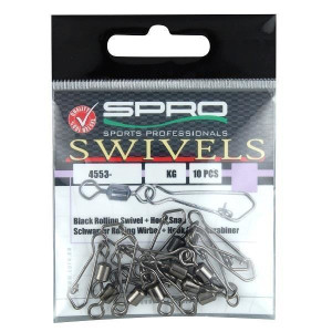 SPRO Rolling Swivel+Hook Snap #08 10St