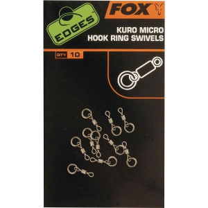 FOX EDGES™ Kuro Micro Hook Ring Swivels - x 10