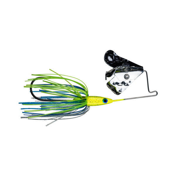 STRIKE KING Tri-Wing Mini Buzz King 3,5g Chartreuse Blue Glimmer