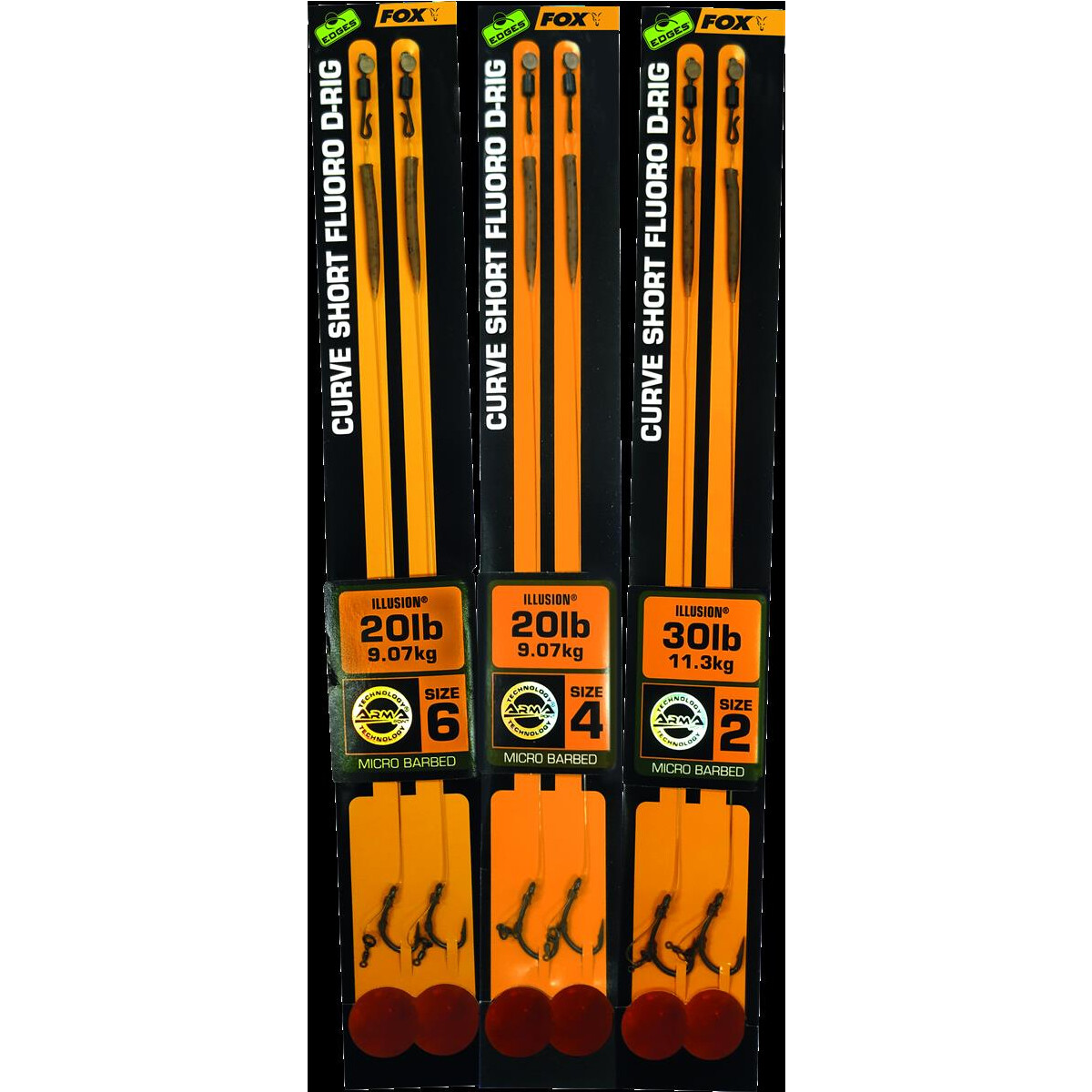 FOX Edges Curve Short Fluoro D-Rig Size 4 20lb Illusion 2pcs