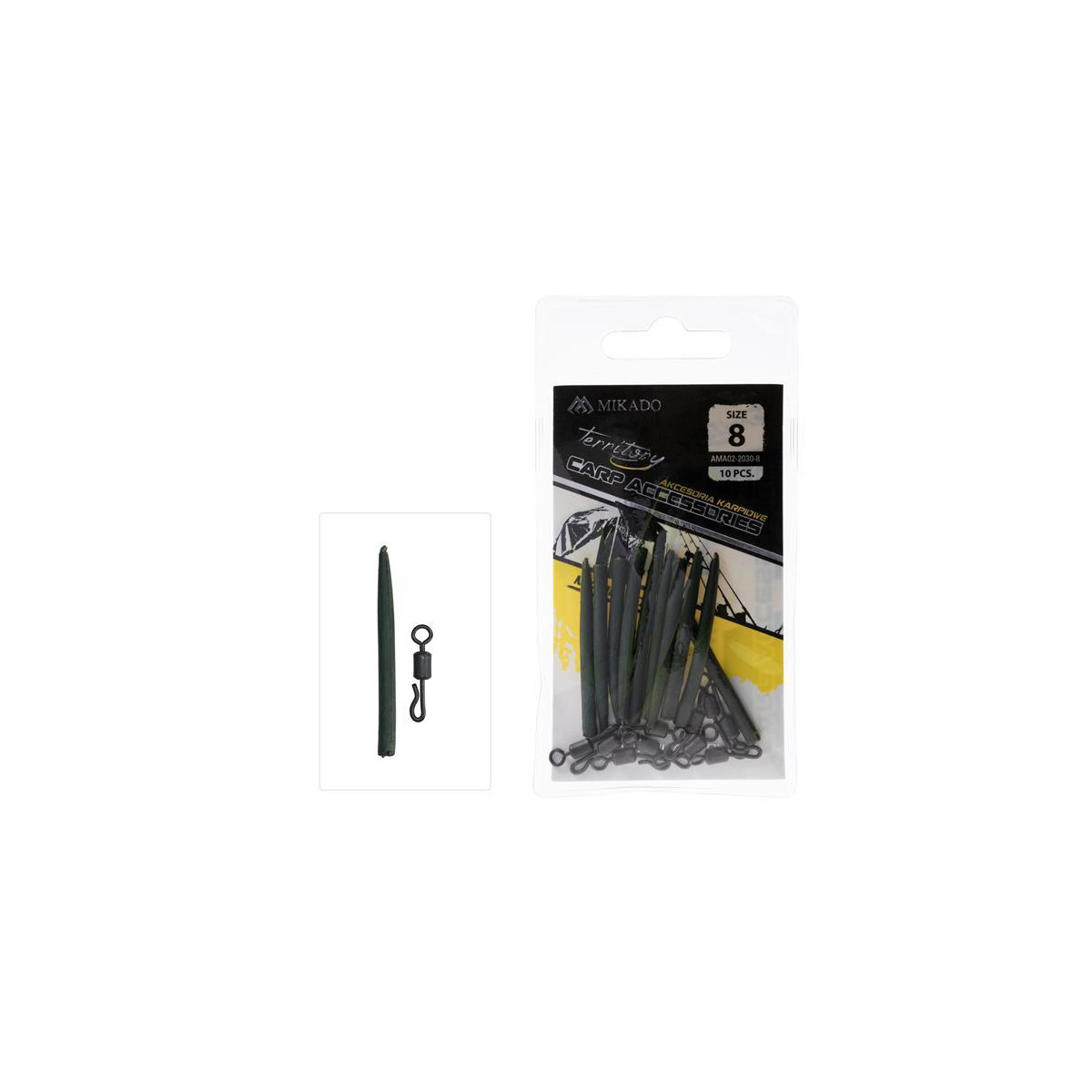 MIKADO Quick Change Wirbel mit Anti-Tangle-Gummi Nr.8 10Stk.