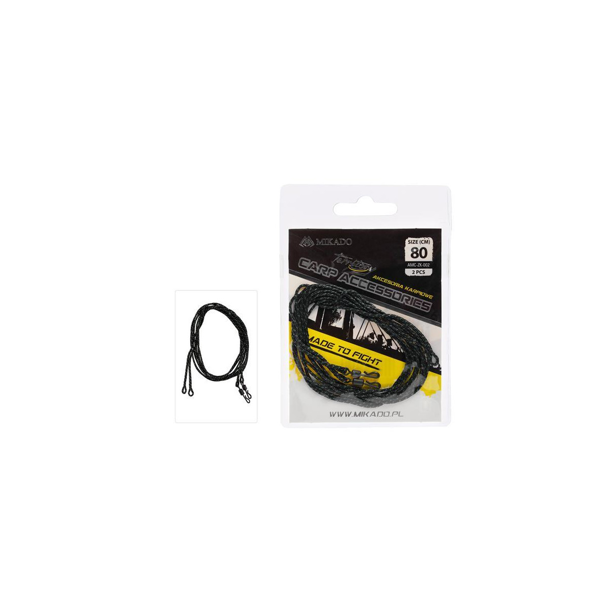 MIKADO Karpfen Set Leadcore 80cm Schnellwechsel-Wirbel 2Stk.