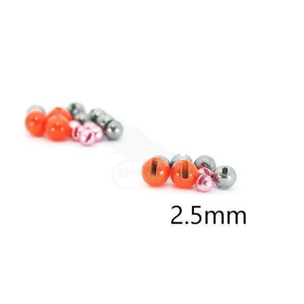 Slotted Colored Tungsten Beads 2,5mm copper