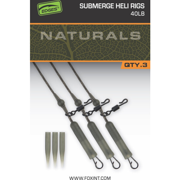 FOX Edges Naturals Submerge Heli Rigs 40lb 3pcs