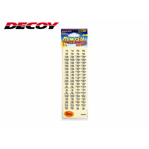 DECOY C-3 Item Seal "Weight" Aufkleber