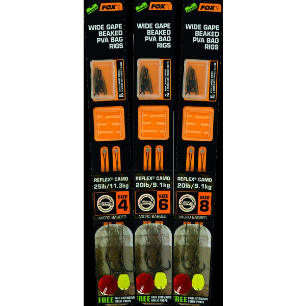 FOX Edges Wide Gape Beaked PVA Ready Rigs 25lb Size 4