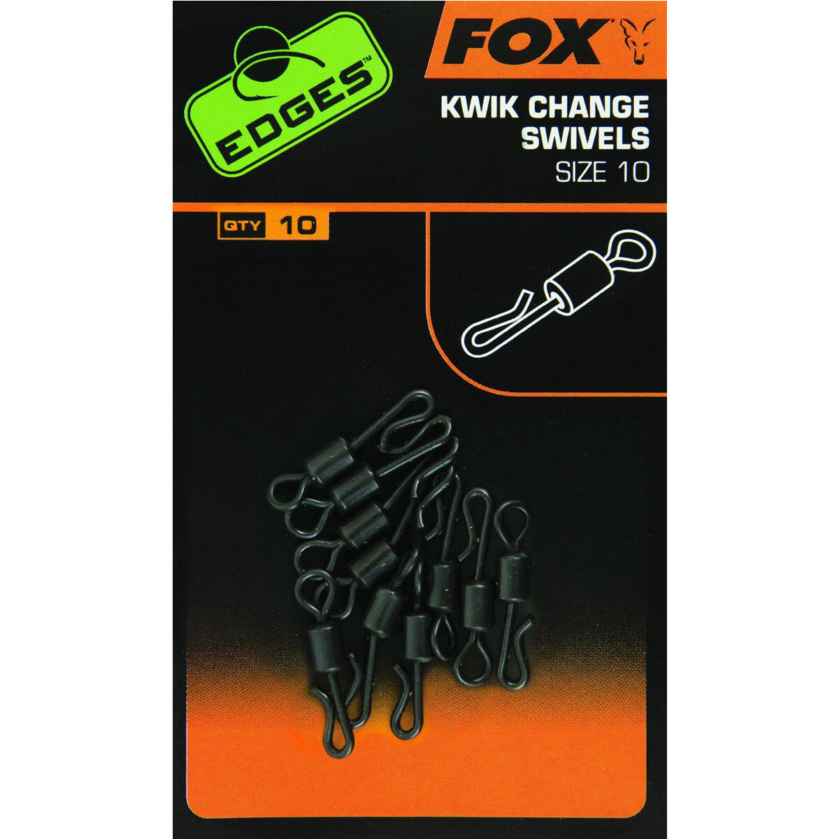 FOX Edges Kwik Change Swivels Size 10 10pcs