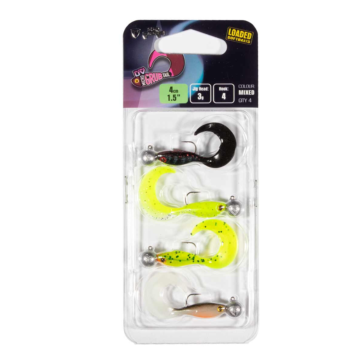 FOX RAGE Micro Grub Tail Mixed UV Colour Pack loaded N CA...