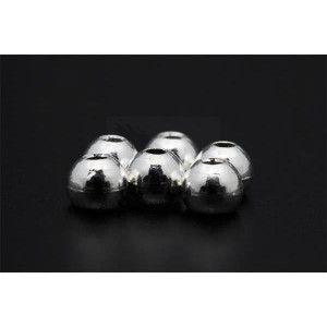 Slotted Colored Tungsten Beads 3,5mm silver