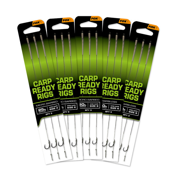 FOX Carp Ready Rigs Wide Gape Size 2 25lb 3pcs