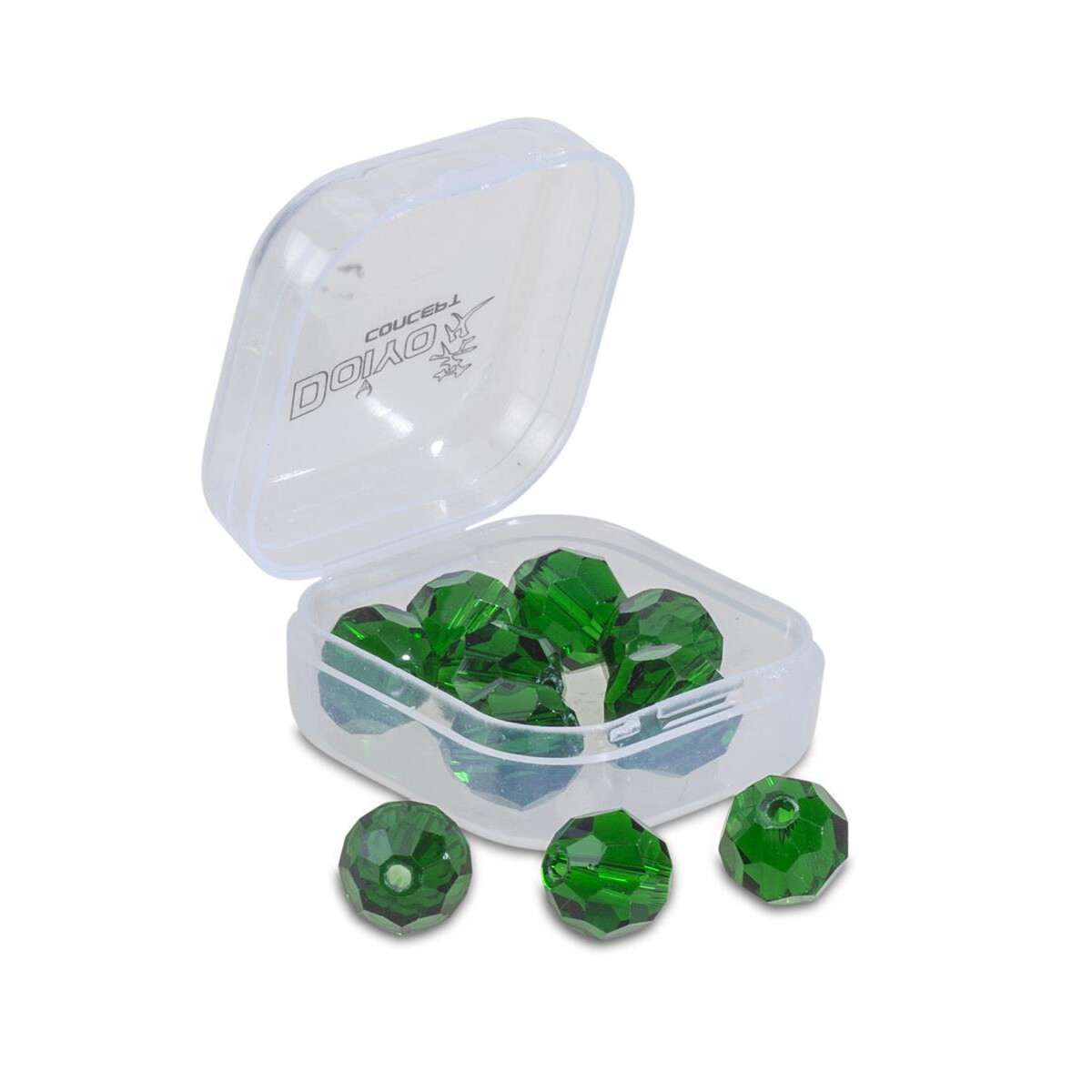 DOIYO Szuki Faceted Glass Beads Green
