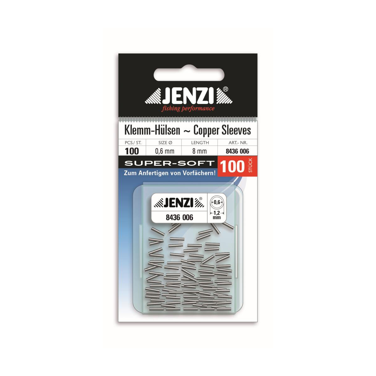 JENZI Klemm-Hülsen kurz 8mm 100St.