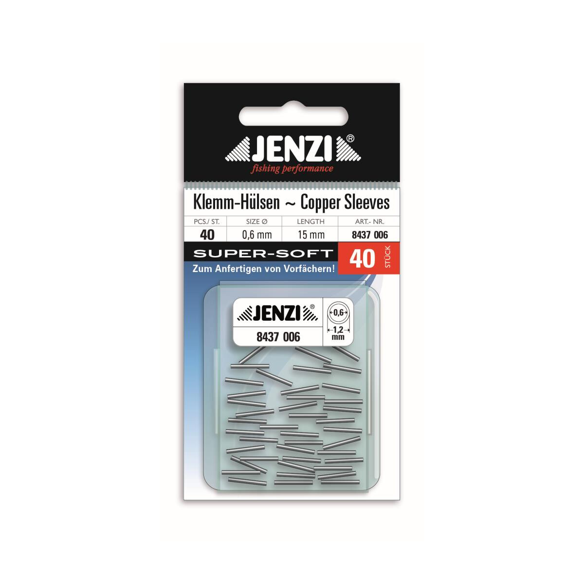 JENZI Klemm-Hülsen lang 15mm 40St.