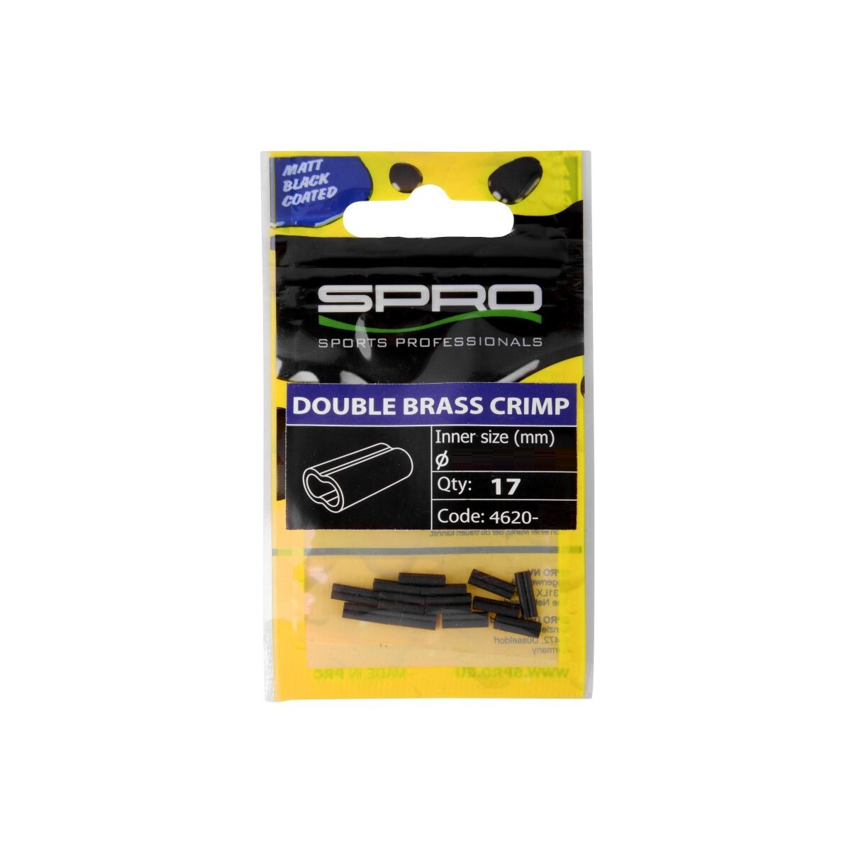 SPRO Matte Black Double Brass Crimp 17St.