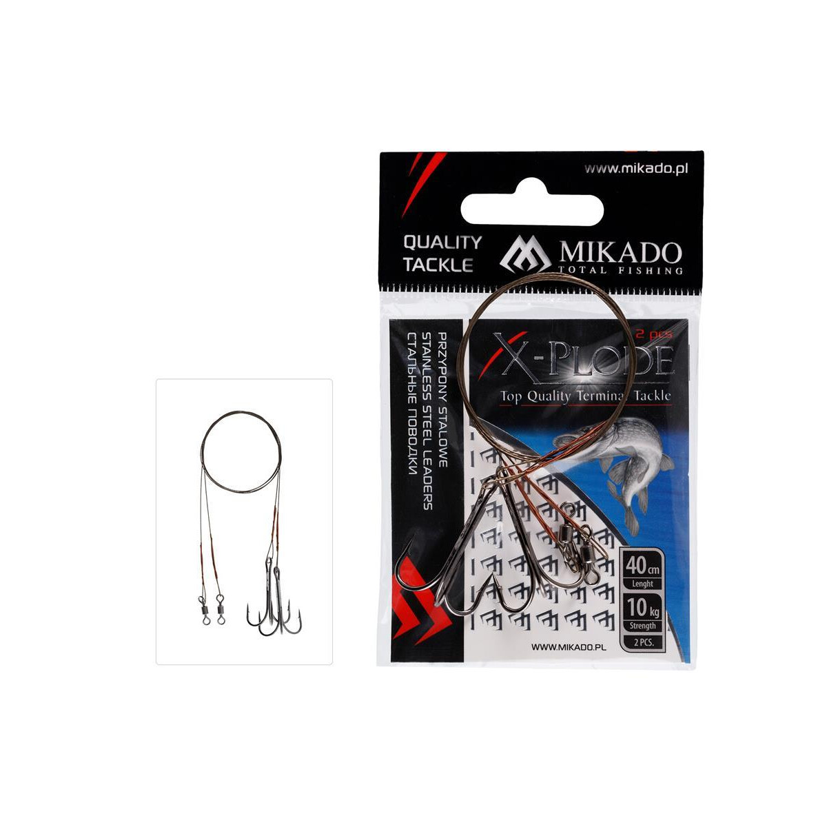MIKADO Stahlvorfach mit Drilling 2St.
